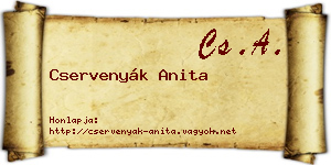 Cservenyák Anita névjegykártya